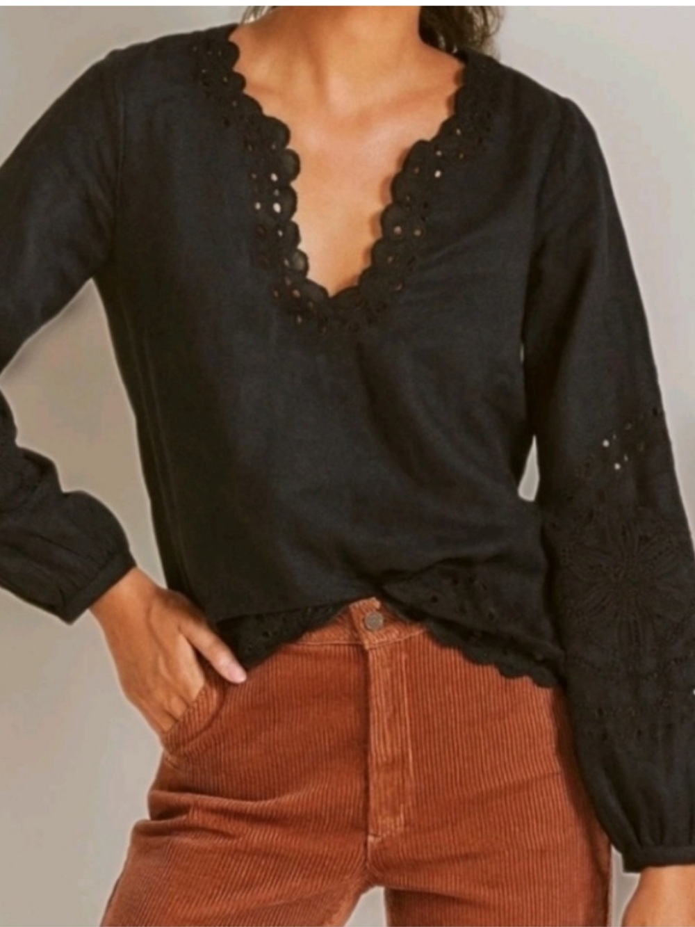 NWT J. Crew Bungalow Embroidered Top in Black Size S